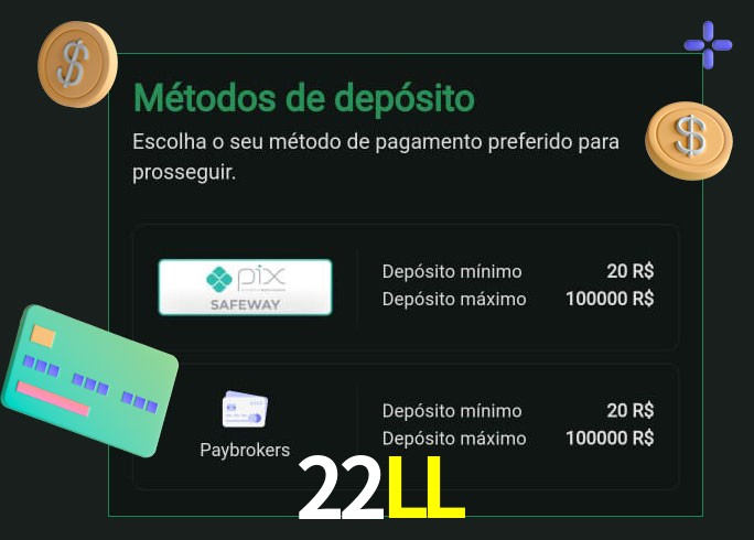 O cassino 22LL oferece uma grande variedade de métodos de pagamento